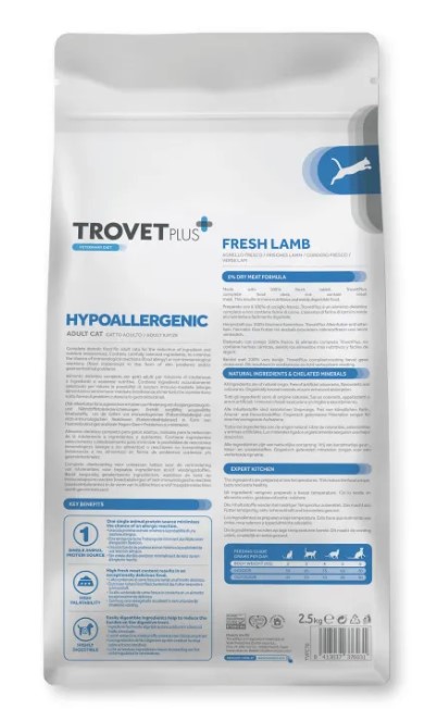 Сухой корм для кошек Trovet Plus Hypoallergenic Vet Diet Adult (ягненок)