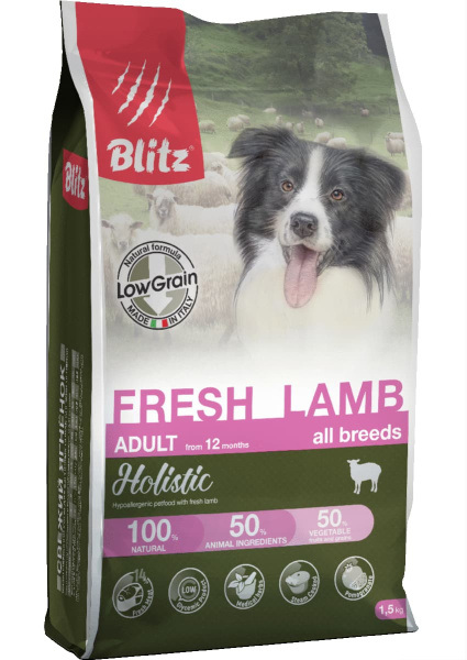 Каталог Сухой корм для собак Blitz Holistic Adult Dog All Breeds (ягненок) для собак