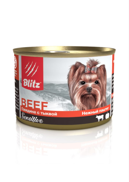 Консервы для собак Blitz Sensitive Small Breed (говядина, тыква)