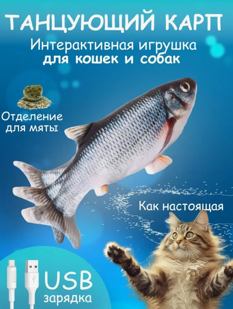 Игрушка для кошек Papa&Mama Pet Танцующий карп 