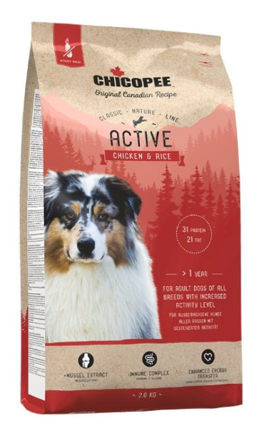Каталог Сухой корм для собак Chicopee CNL Active Chicken & Rice (птица, рис) для собак
