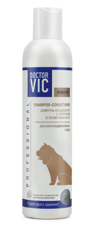 Шампунь-кондиционер для короткошерстных собак "Doctor VIC"