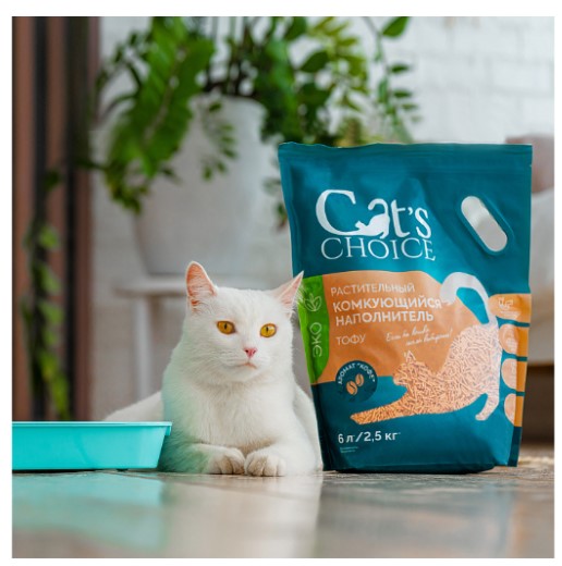 Наполнитель растительный комкующийся тофу Cat's choice (персик)