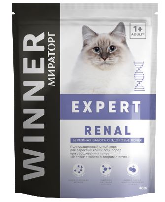 Полнорационный ветеринарный корм для кошек с заболеванием почек Winner Expert Renal