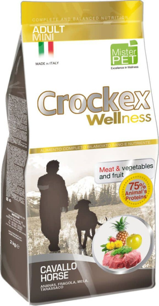 Каталог Сухой корм для собак Crockex Wellness Adult Dog Mini (конина и рис) для собак