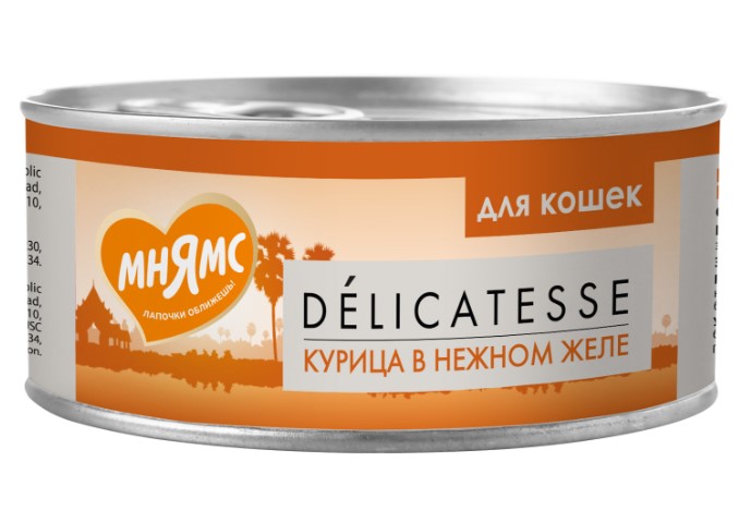 Влажный дополнительный корм Мнямс для кошек Курица в нежном желе