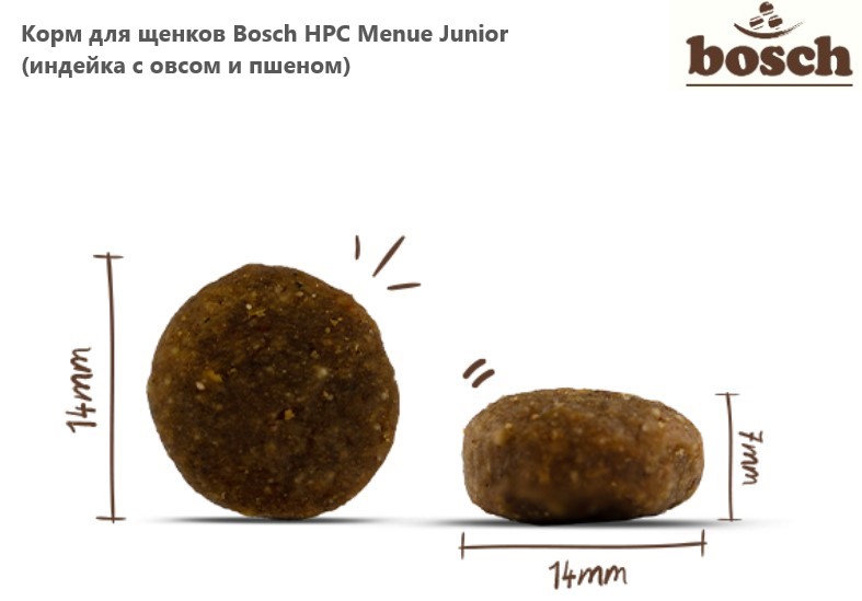 Каталог Корм для щенков Bosch HPC Menue Junior (индейка с овсом и пшеном) для собак