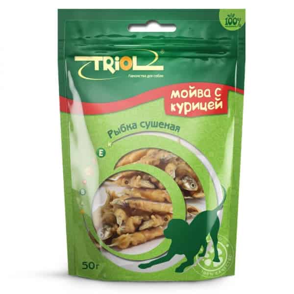 Рыбка сушеная для собак с курицей TRIOL PT23 50 гр (10171023)