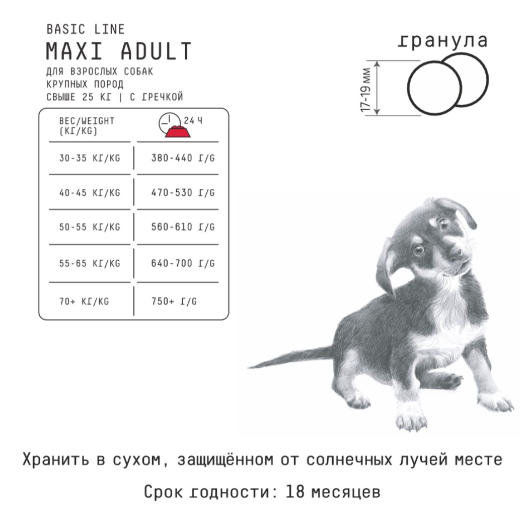 Каталог Сухой корм для собак крупных пород AJO Basic Line Maxi Adult Dog для собак