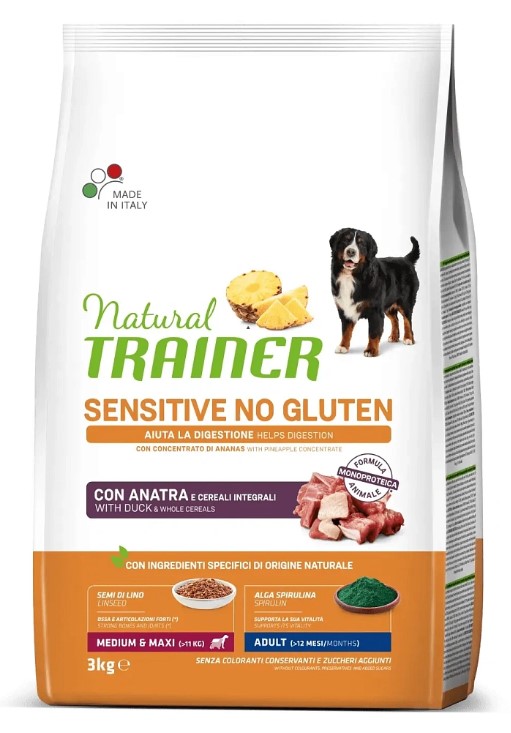 Каталог Сухой корм для собак Trainer Natural Sensitive No Gluten Medium&Maxi Adult (утка) для собак