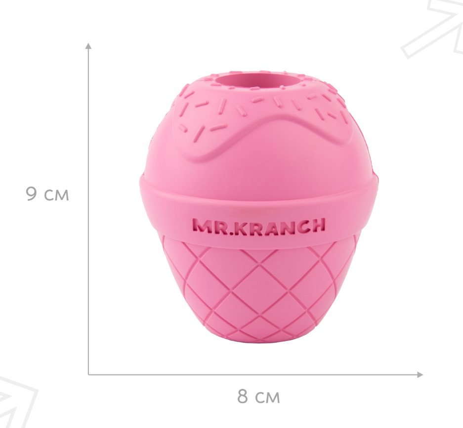 Игрушка для собак Mr.Kranch Мороженое розовая с ароматом бекона
