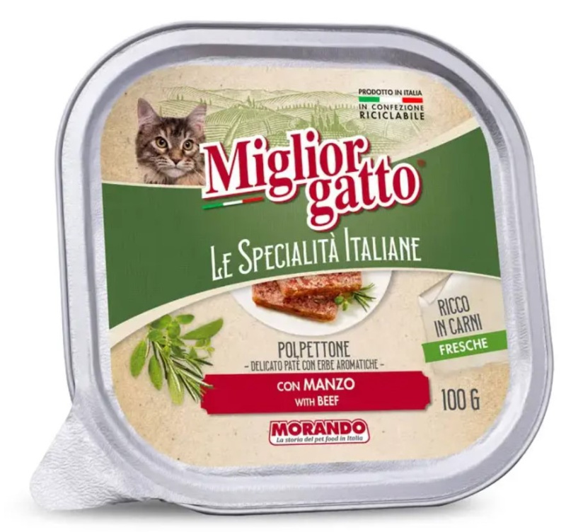 Паштет для кошек Miglior Gatto Le Specialità Italiane Adult Cat (говядина)