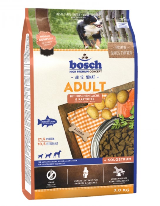 Каталог Сухой корм для собак Bosch Adult (лосось с картофелем) для собак