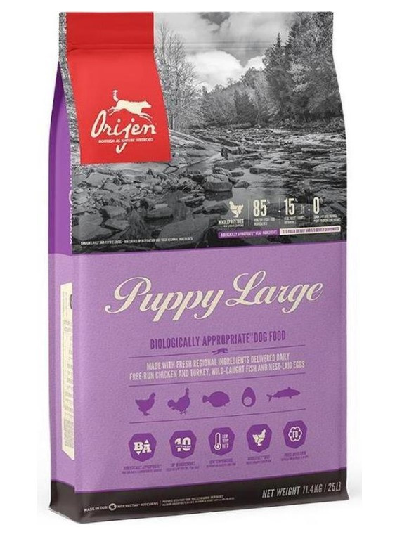 Каталог Сухой корм для щенков крупных пород ORIJEN PUPPY LARGE (85/15) для собак