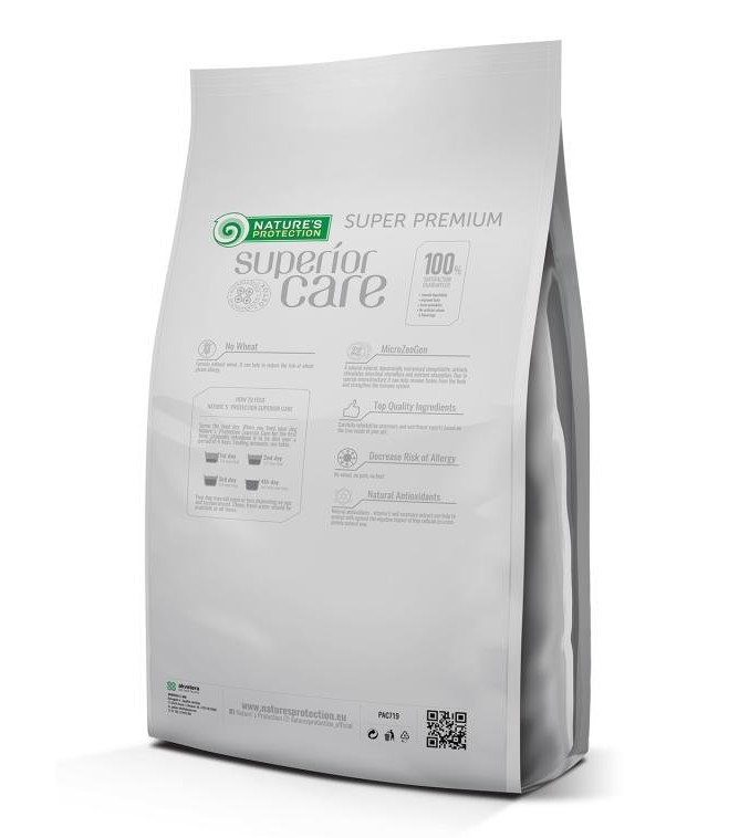 Сухой корм для собак мелких пород с белой шерстью Nature's Protection White Dog GF INSECT насекомые