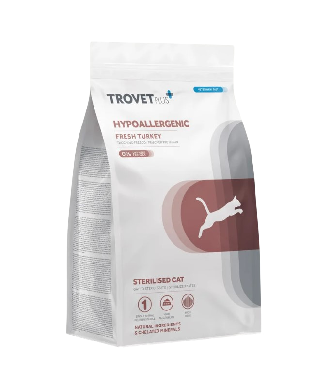 Сухой корм для кошек Trovet Plus Trovet Plus Adult CAT Hypoallergenic Fresh Turkey (индейка)