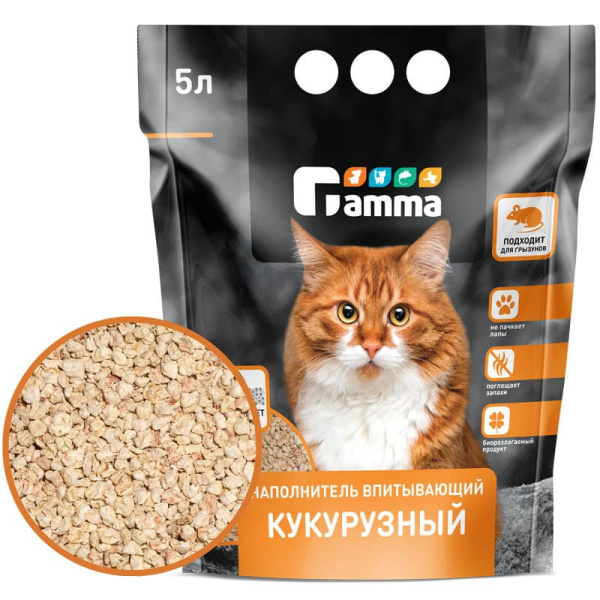 Кукурузный впитывающий наполнитель Gamma