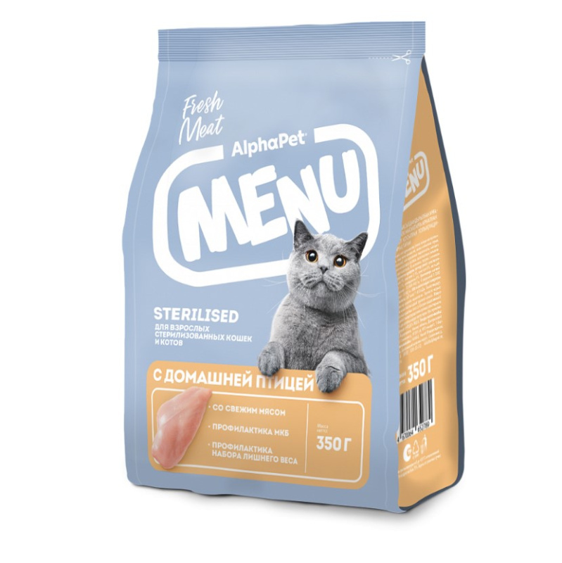 Сухой корм для кошек AlphaPet Menu Adult Cat (птица)