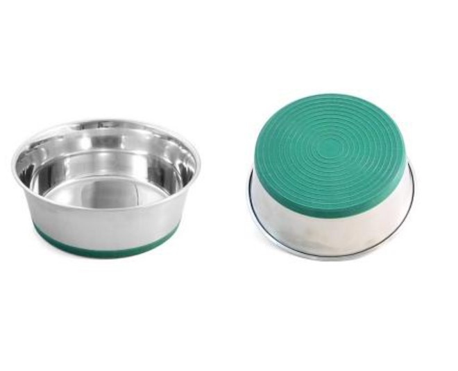 Миска металлическая на резинке утяжеленная TRIOL GREEN