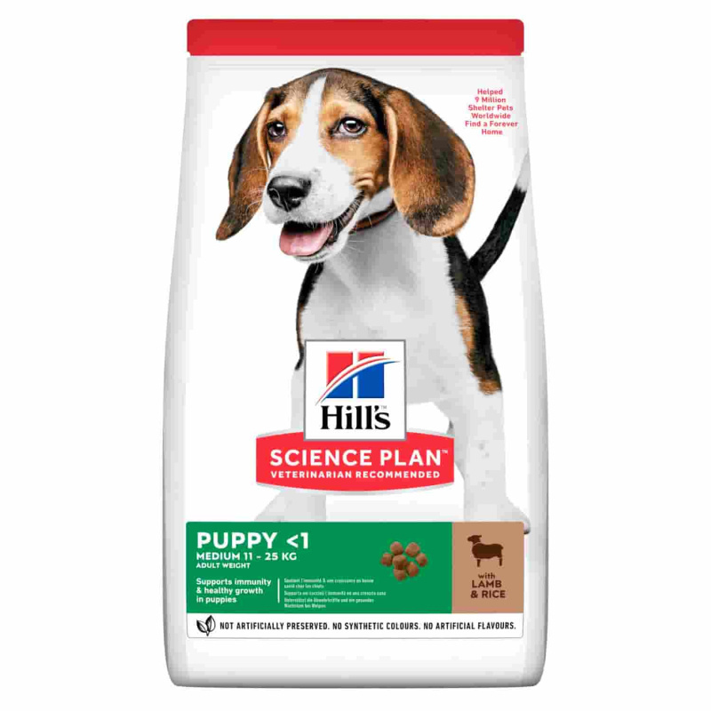 Каталог Сухой корм для щенков средних пород Hill's Science Plan Puppy Medium (ягненок) для собак