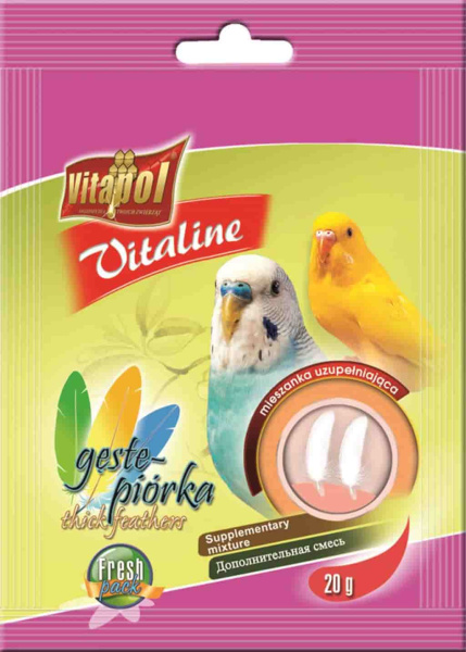 Витаминная добавка для волнистых попугаев "Густые перья "Vitapol "VITALINE" (ZVP-2142)