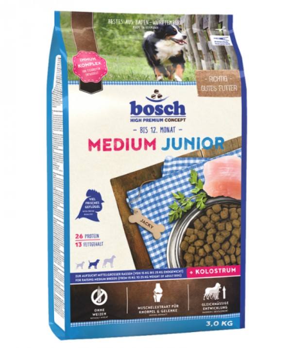 Каталог Сухой корм для щенков Bosch Medium Junior для собак