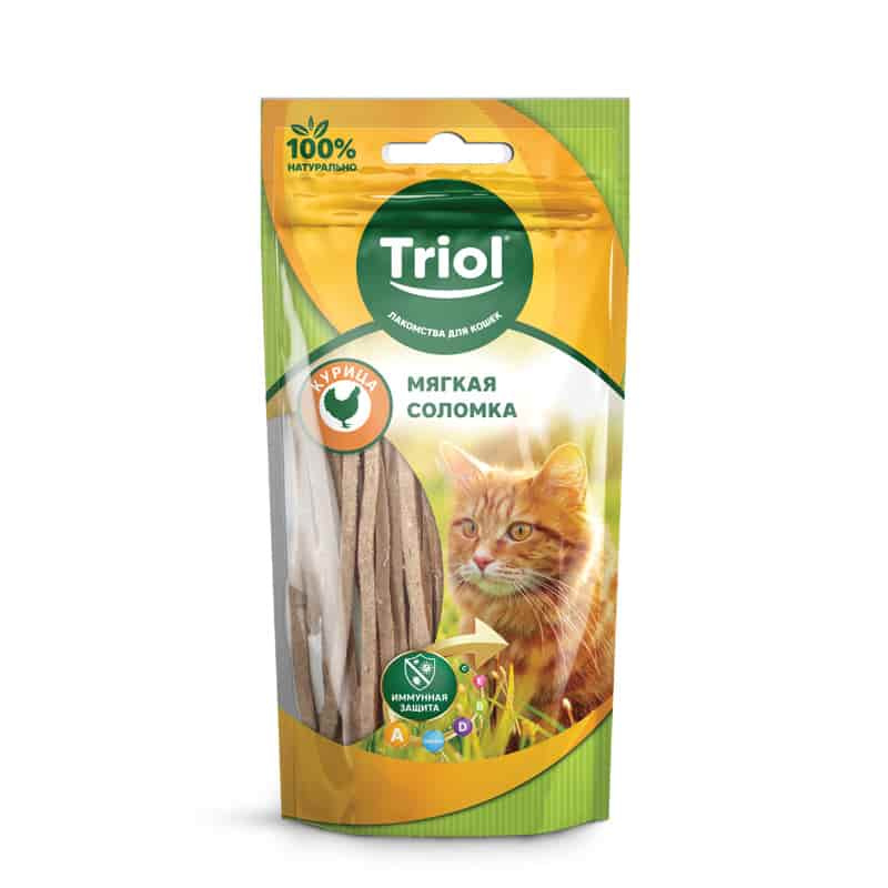 Мягкая соломка из курицы для кошек TRIOL 