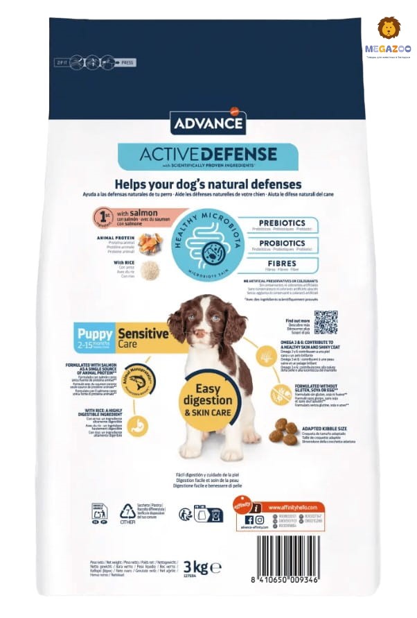 Еда для щенков Advance Dog Puppy Sensitive (лосось)