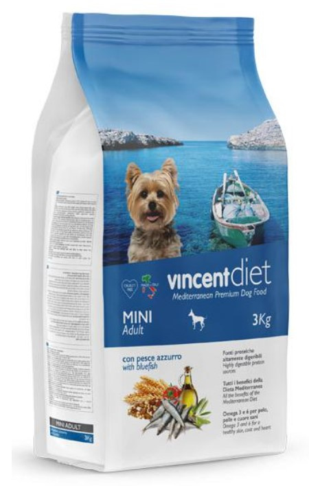 Каталог Сухой корм для собак мини пород Vincent Diet Adult Mini (голубая рыба) для собак