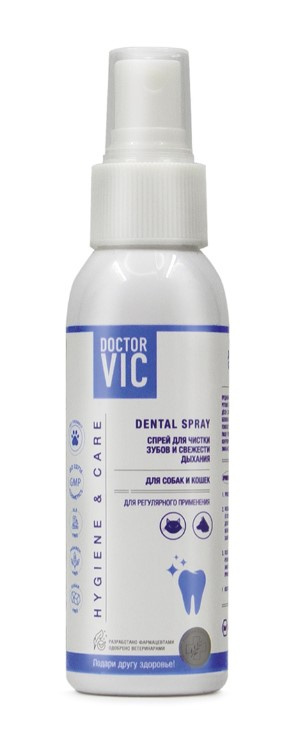Спрей "Doctor VIC" для чистки зубов и свежести дыхания для собак и кошек для кошек