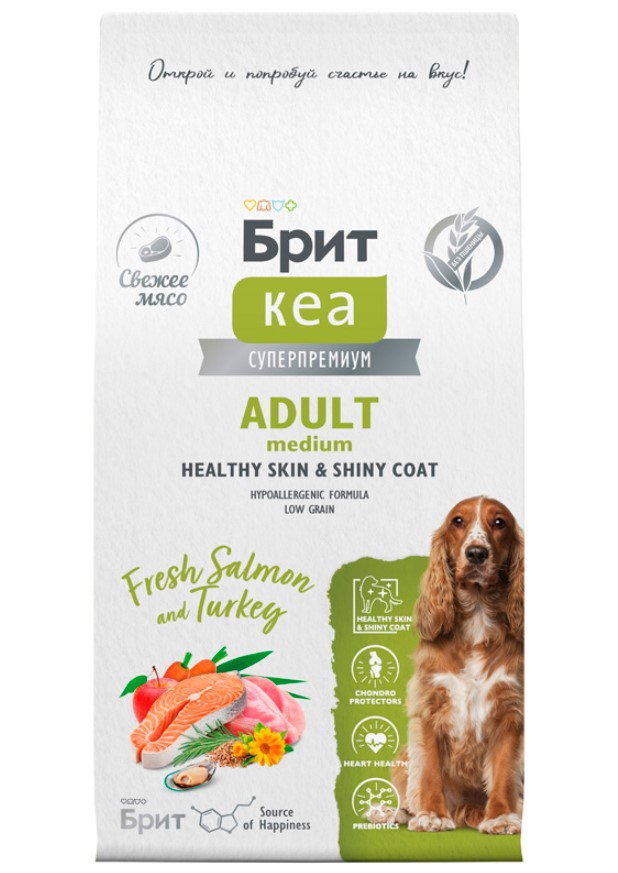 Каталог Сухой корм для собак Brit Care Dog Adult Medium Healthy Skin&Shiny Coat (лосось, индейка) для собак