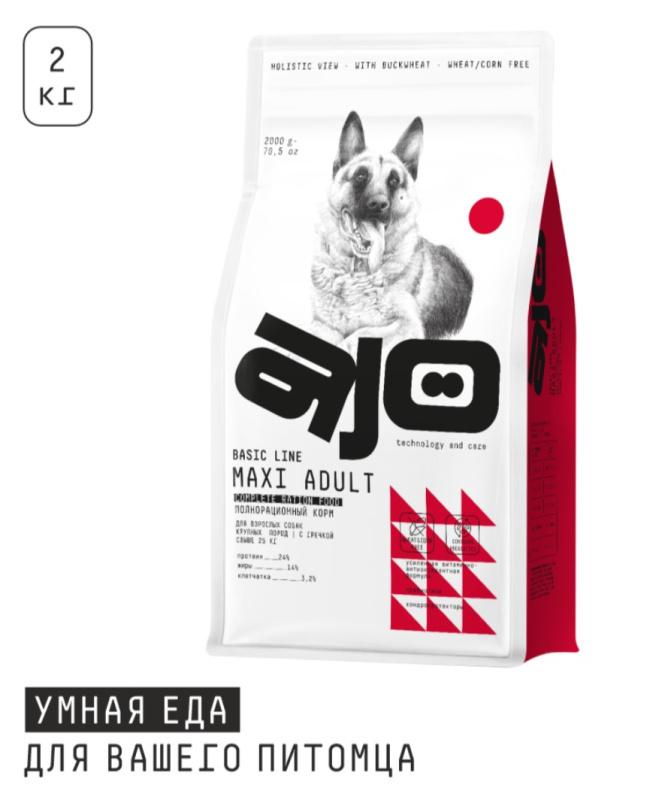 Каталог Сухой корм для собак крупных пород AJO Basic Line Maxi Adult Dog для собак