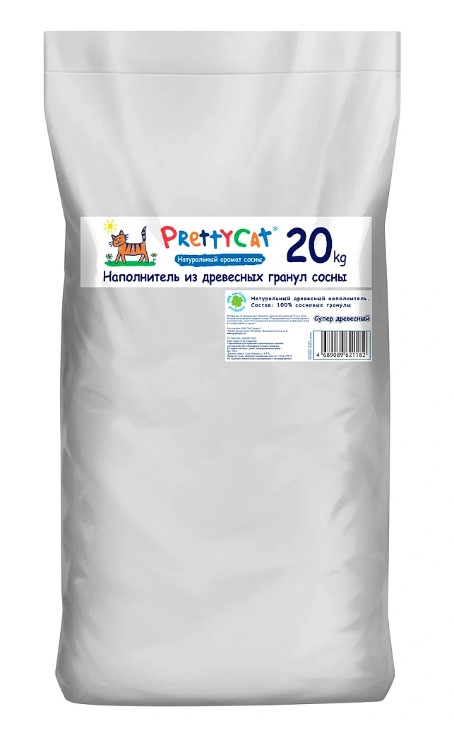 Наполнитель PrettyCat впитывающий древесный Wood Granules