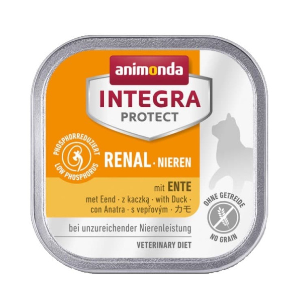 Диета при болезни почек у кота Влажный корм для кошек Animonda INTEGRA Protect Renal (утка)