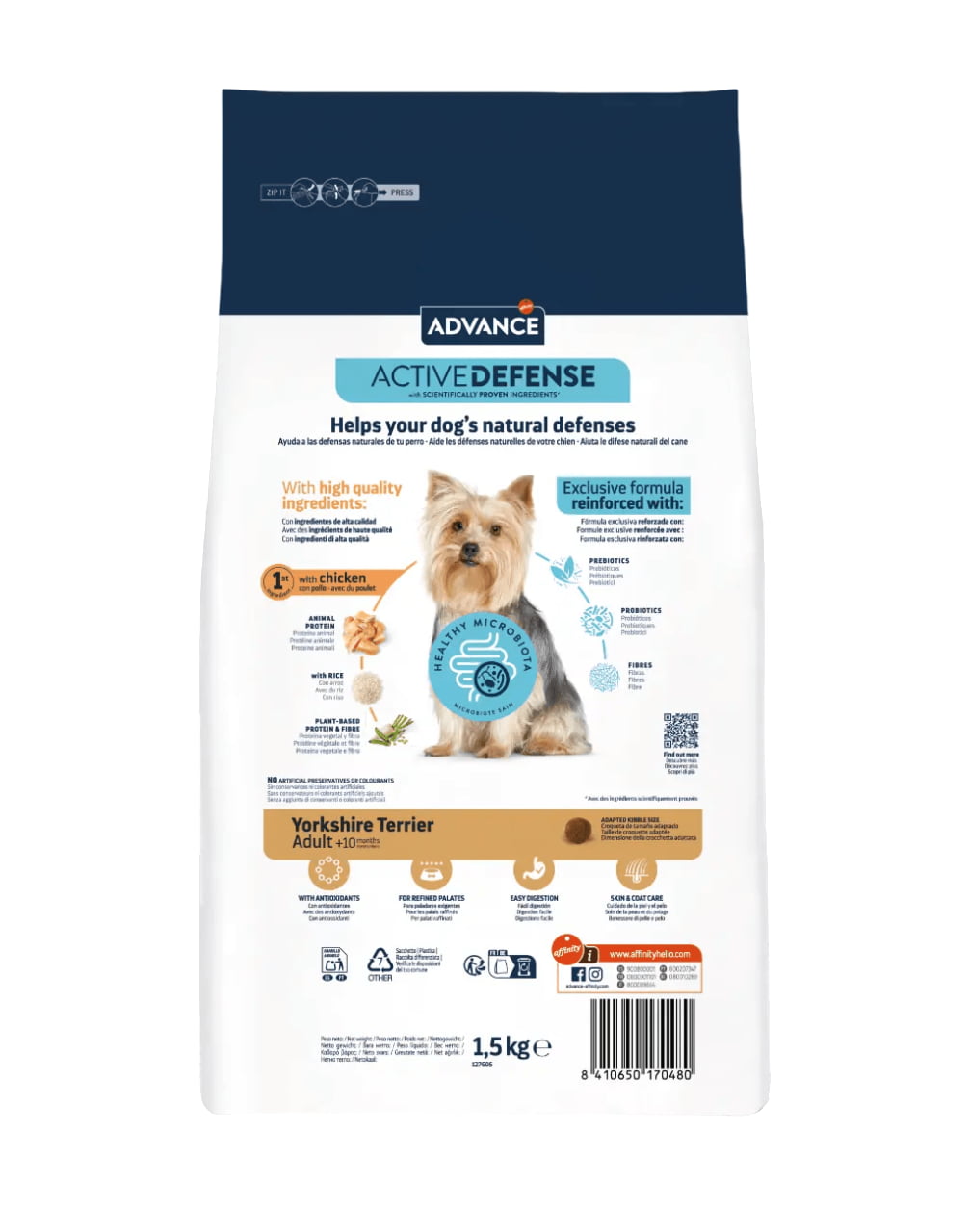 Еда для йоркширского терьера Сухой корм для йорка Advance Dog Yorkshire Terrier (курица)