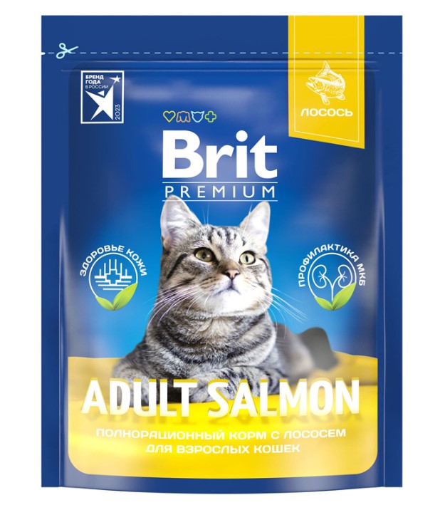 Brit Premium Cat Salmon (лосось) предназначен для взрослых кошек всех пород.