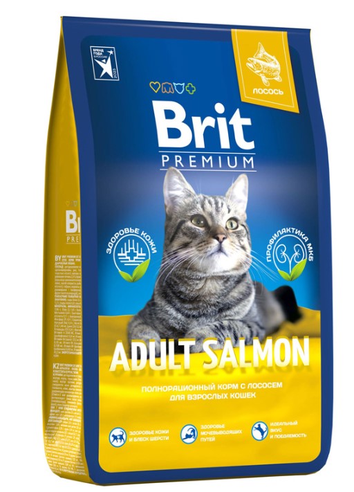 Сухой корм для кошек Brit Premium Cat Salmon (лосось)