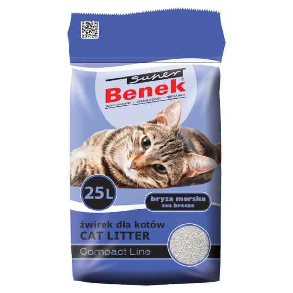 Наполнитель Super Benek Компакт Морской бриз (мелкий)