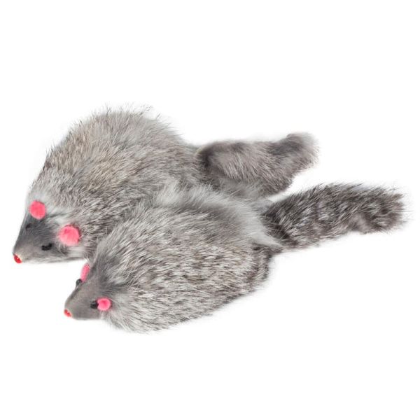 Игрушка для кошек "Мышь серая" 90-100 мм*24 шт (22161007)