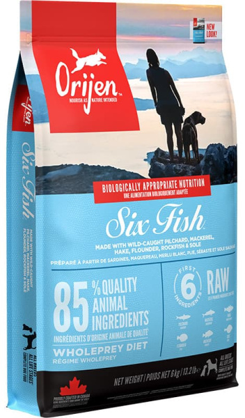Каталог Сухой корм для собак ORIJEN SIX FISH DOG для собак