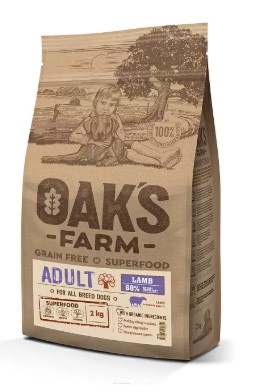 Каталог Сухой корм для собак OAK'S FARM Grain Free Adult All Breed Dogs (ягненок) для собак