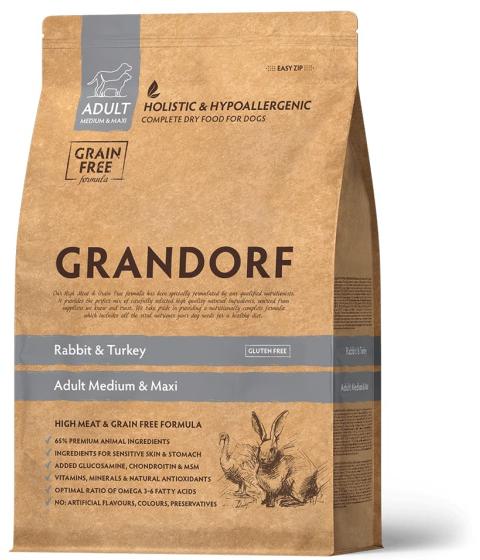 Каталог Сухой корм для собак Grandorf Adult Medium & Maxi (кролик, индейка) для собак