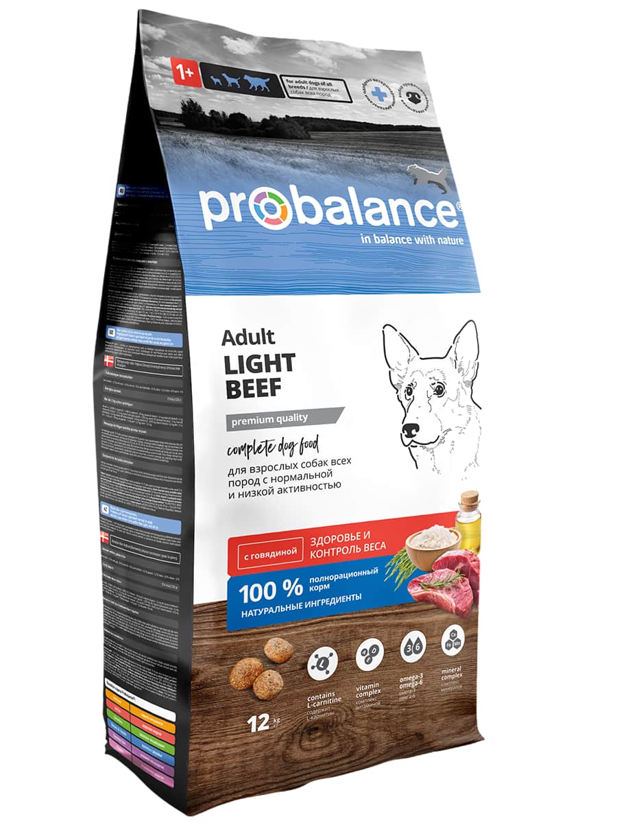 Каталог Сухой корм для собак ProBalance Dog Light Beef Adult (говядина) для собак