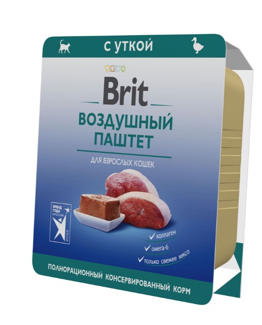 Brit Premium воздушный паштет для взрослых кошек Adult (утка)