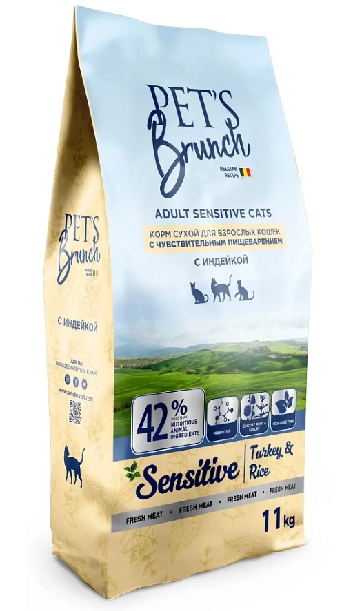 Сухой корм для кошек Pet's Brunch Adult Sensitive (индейка)
