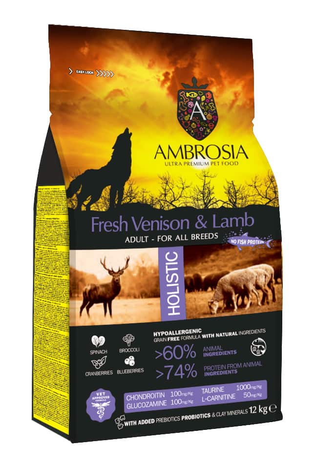 Сухой корм для собак Ambrosia Grain Free Dog Adult All Breed (оленина, ягненок)