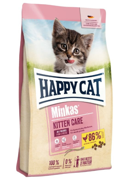Сухой корм для котят Happy Cat Minkas Kitten (домашняя птица)