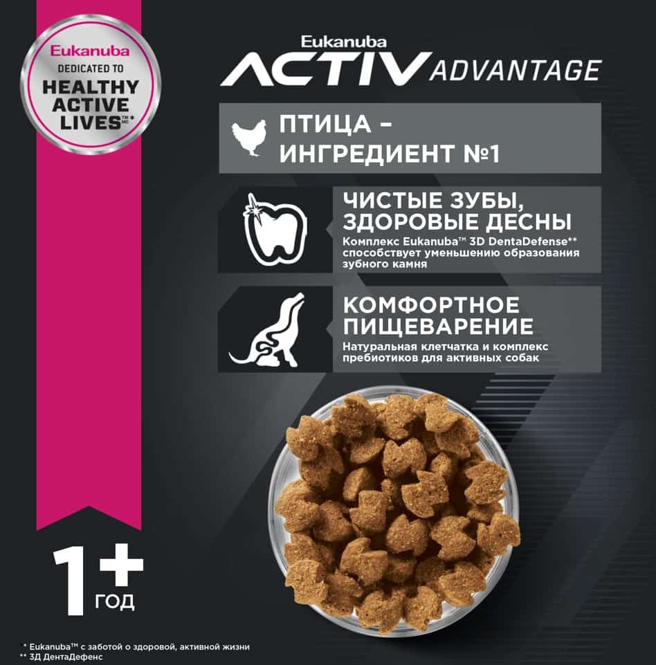Каталог Сухой корм для собак Eukanuba Adult Small Breed (птица) для собак