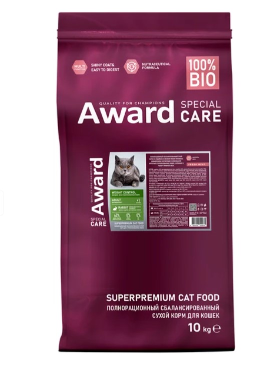 Сухой корм для кошек Award Special Care Weight Control Adult Sterilised Cat (кролик)