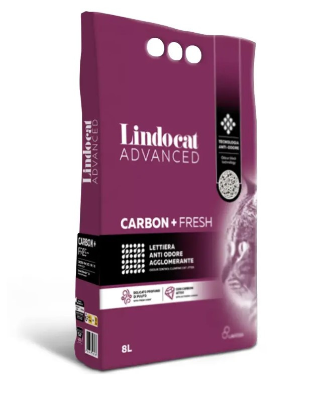 Наполнитель комкующийся бентонитовый с активированным углем Lindocat Advanced Carbon Plus Fresh
